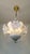 Vintage Italian White Murano Styled Calla Lilly Chandelier Brass Lighting 1970s For Sale - Image 6 of 17