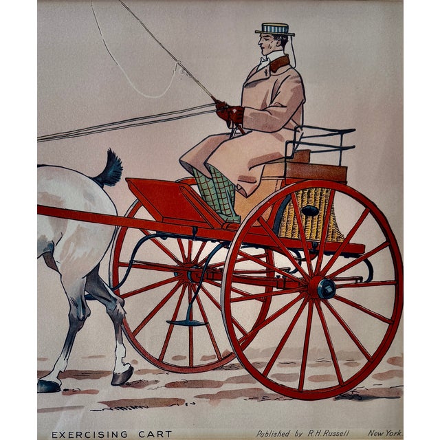 Pair Framed Edward Penfield “Country Carts” Equestrian Color Lithographs, 1900 For Sale - Image 9 of 18