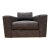 West Elm Structural Plywood Swivel Chair & a Half in Charcoal Heather For Sale