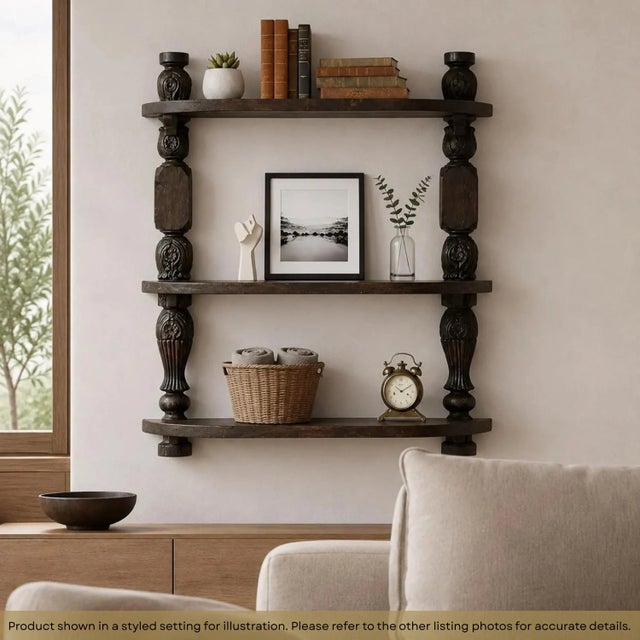 Dimensions: 35″ W x 8″ D x 44″ H Shelf Dimension: 34" W X 8" D Evoking the impressive classic expression and warm...