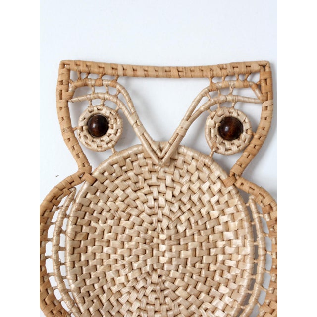 Vintage Woven Owl Wall Hanging For Sale - Image 6 of 10