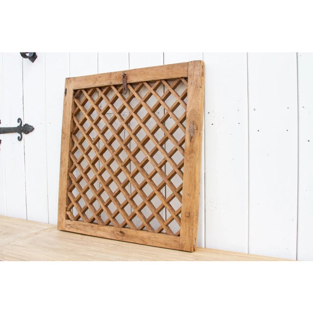 Wood Early 20th Century Linear Lattice Window For Sale - Image 7 of 10