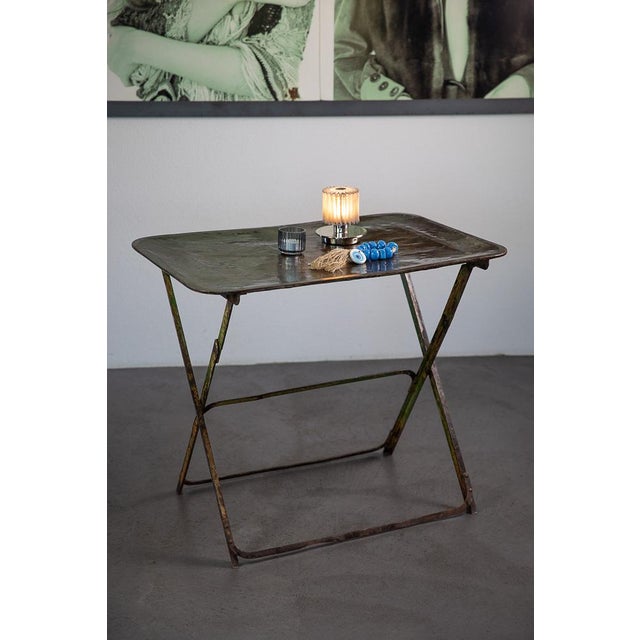 Metal Bistro Table, 1930s, in Worn conditions. Designed 1920 to 1949