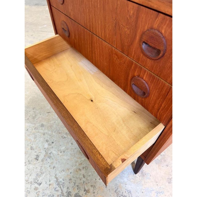 Danish Teak Chest of Drawers with Round Recessed Handles For Sale - Image 10 of 11