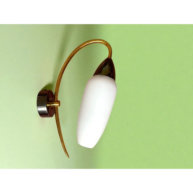 Vintage White Opaline Glass Wall Sconce, 1990s For Sale - Image 11 of 11