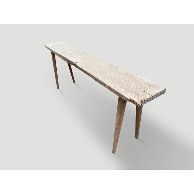 Andrianna Shamaris St. Barts Teak Wood Console Table For Sale - Image 4 of 6