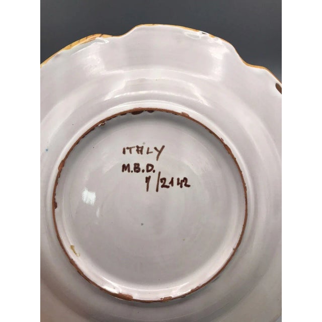 Italian Majolica Scalloped Edge Plate With Grape Design For Sale - Image 4 of 6