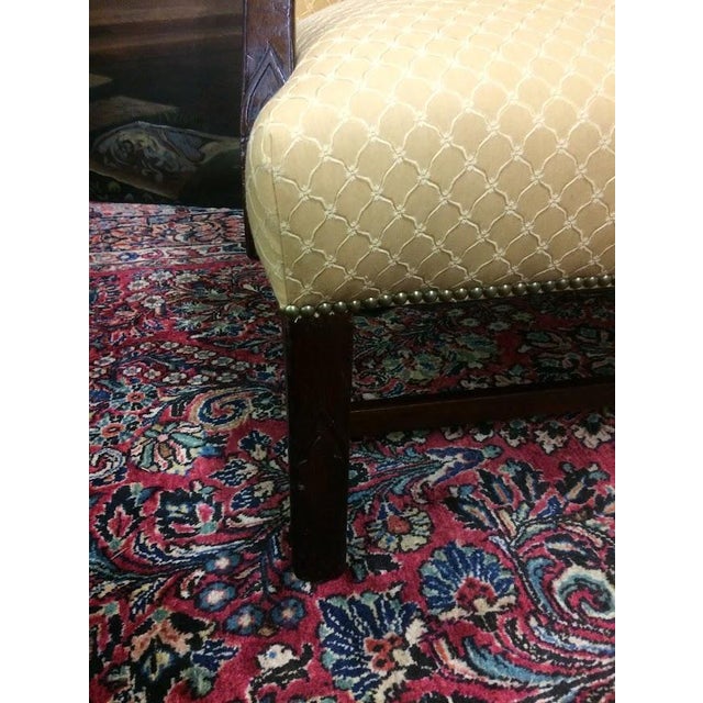 Vintage Arm Chair, Accent Chair, Gold Upholstery For Sale - Image 4 of 14