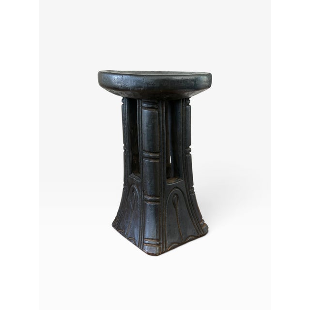Wood Vintage Tribal Nobility Bamileke Stool/Table Cameroon 16" H For Sale - Image 7 of 9