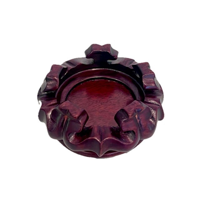 Wood Small Vintage Ornately Carved 'Lotus Platform' Chinese Rosewood Display Stand / Pedestal For Sale - Image 7 of 7