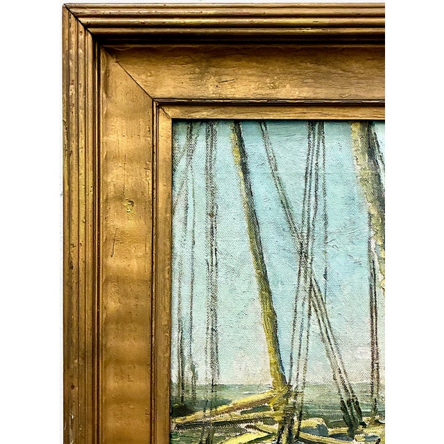Impressionist Harborside Painting of “The Old Wreck” For Sale - Image 3 of 9