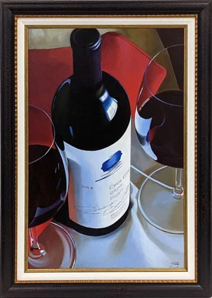 Thomas Stiltz, Opus One Wine, Original Painting, Ca. 2000