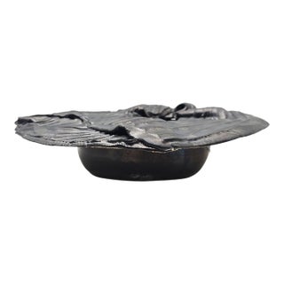 Late 20th Century American Studio Pottery Ikebana Vessel Graphite Gray For Sale
