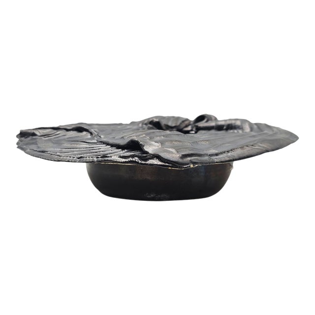 Late 20th Century American Studio Pottery Ikebana Vessel Graphite Gray For Sale