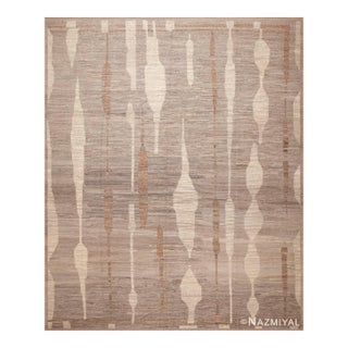 Soft Grey Color Large Size Allover Tribal Design Modern Rug For Sale