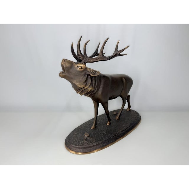 Large Elk or Stag Sculpture, 1970s, Bronze, in Flawless conditions. Designed 1970 to 1979