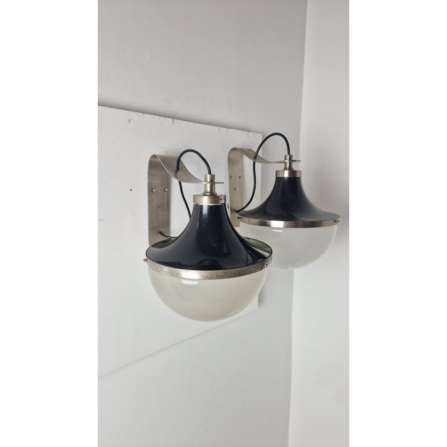 Vintage Pi Wall Lamp Light by Sergio Mazza for Artemide, 1960s, Set of 2 For Sale - Image 10 of 15