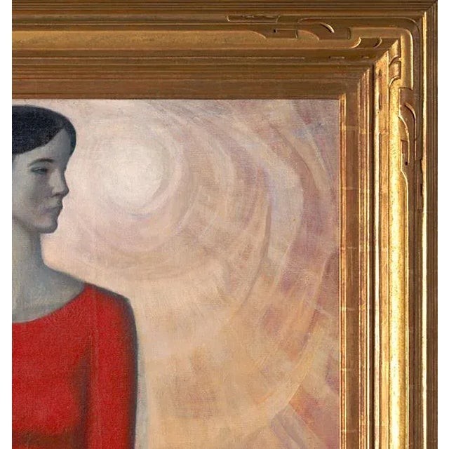 "Gymnast With Chalk" Original Oil Painting by Evgeny Yasvin Circa 1961 For Sale In Tampa - Image 6 of 7