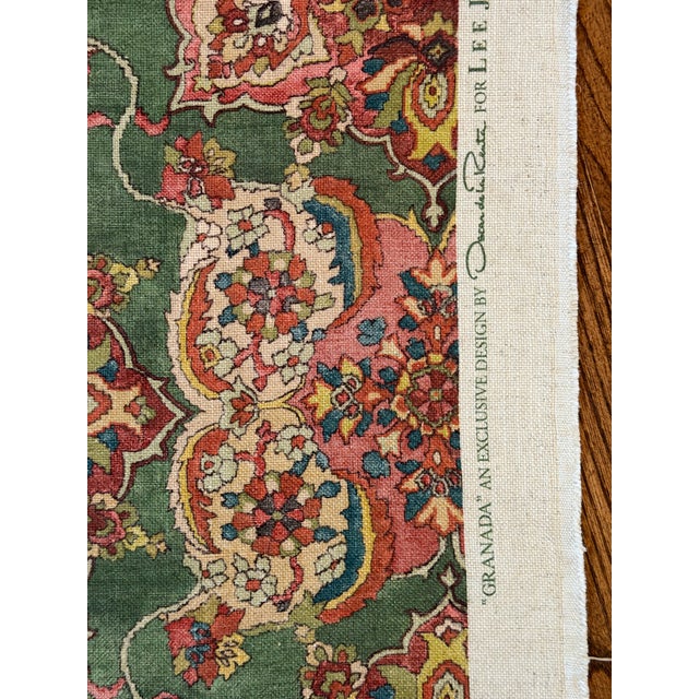 2020s Lee Jofa Oscar De La Renta Granada Print Jewel Fabric 4 Yards For Sale - Image 5 of 7