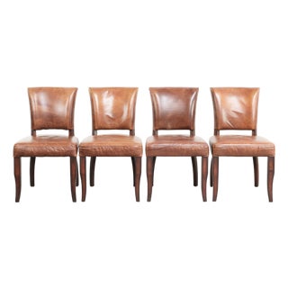 Dining Chairs in Cowhide Leather, Set of 4 For Sale
