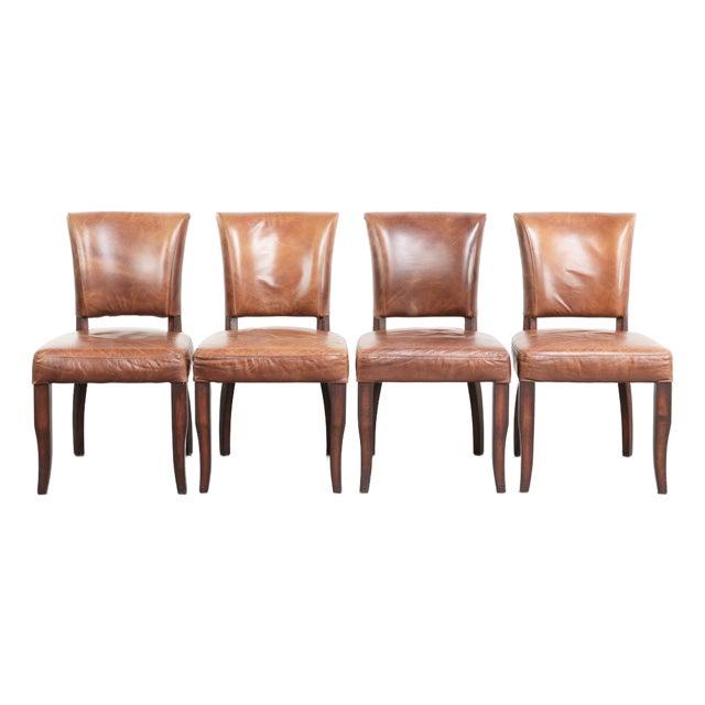 Dining Chairs in Cowhide Leather, Set of 4 For Sale