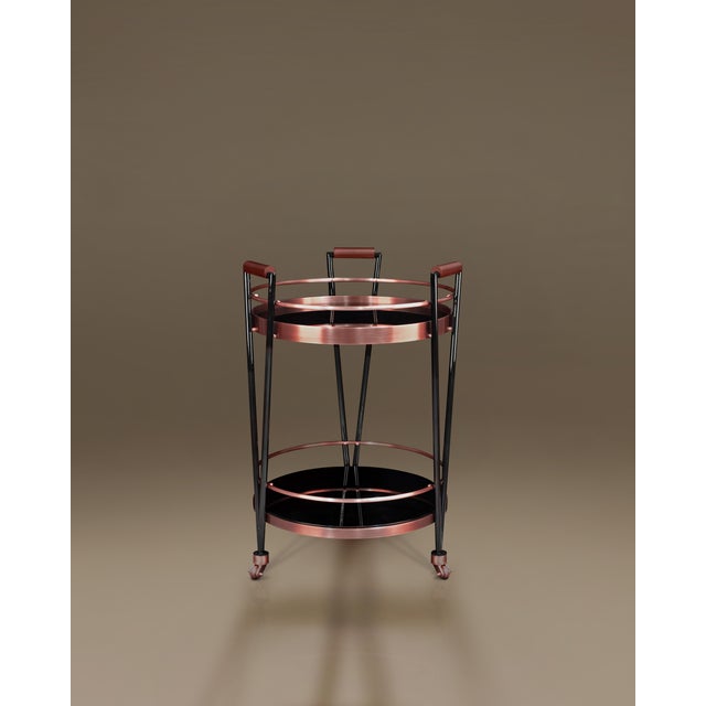 Metal Crossroads Bar Cart by Porus Studio For Sale - Image 7 of 10