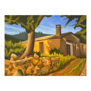 Contemporary Oil Painting on Canvas Titled "Building, Montestigliano, Tuscany" by Teresa DiMarco For Sale