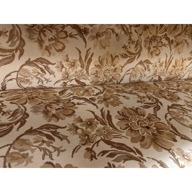 1960s Mid-Century Elongated Curved Back 90" Sofa on Pencil Legs For Sale - Image 5 of 9