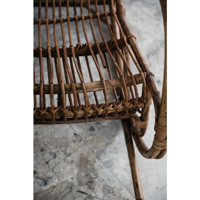 Vintage Rocking Chair in Bamboo and Woven Wicker, 1960s For Sale - Image 6 of 10