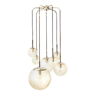 Cascade with Seven Hand Blown Globes from Glashütte Limburg For Sale