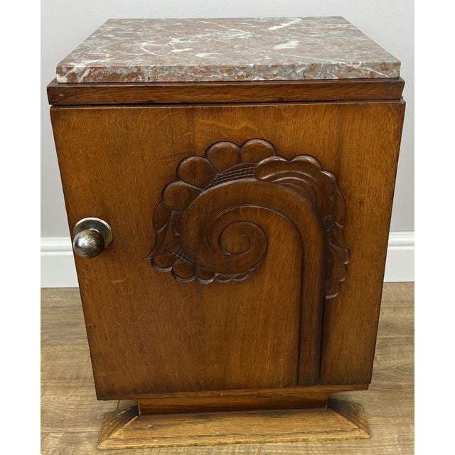 Add a distinctive touch of French Art Deco style to your home with this Antique French Art Deco oak bedside table ,...