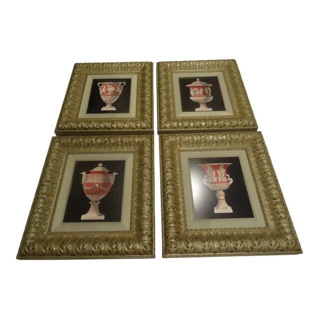 Set of 4 Vintage Neoclassical Urn Prints For Sale