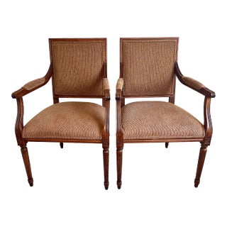 Pair of Ethan Allen Upholstered Armchairs For Sale