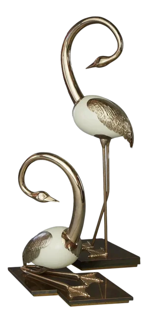 Brass Flamingo / Crane Sculptures by Antonio Pavia - A Pair