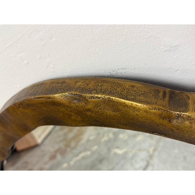 Cb2 Abel Brass Round Wall Mirror For Sale In San Francisco - Image 6 of 12