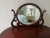 1980s Vintage Mahogany Bombay Company Vanity With Mirror and Antique Bench in Urban American Wavelength Linen For Sale - Image 5 of 9