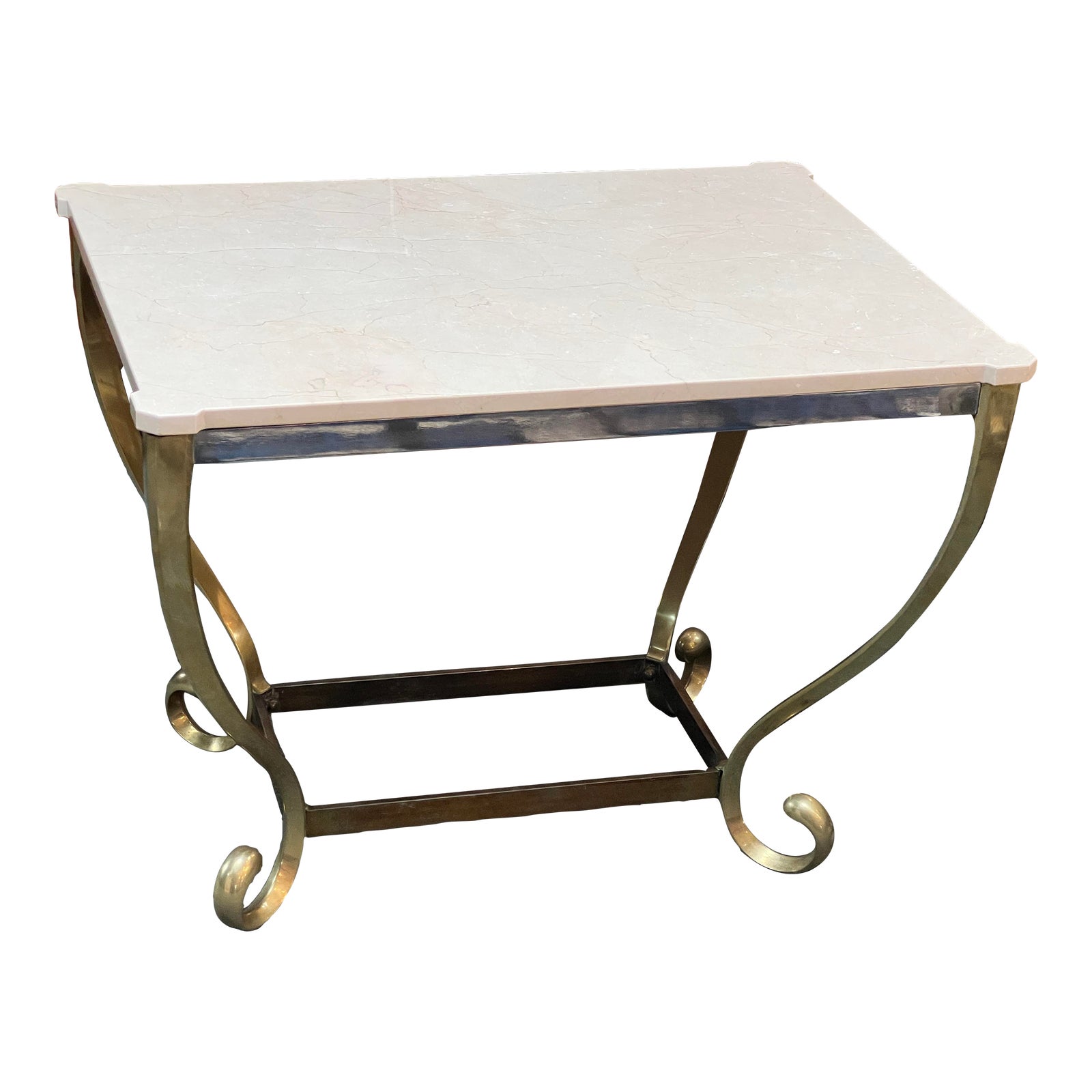 Vintage Neoclassical Brass + Marble Coffee Table Chairish