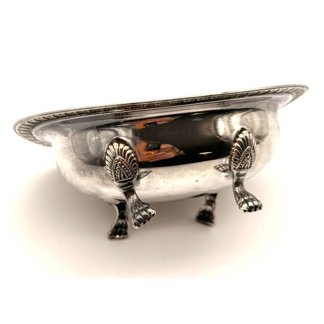 Art Nouveau European Silver Plate Serving Bowl Trinket Dish For Sale - Image 3 of 11