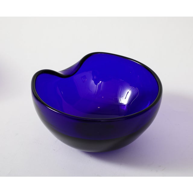 Mid-Century Modern Elsa Peretti For Tiffany & Co Venetian Blown Glass Blue Cobalt Collection - 5 Pieces For Sale - Image 3 of 12