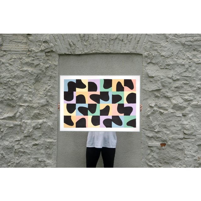 2023, Urban Style Tiles Pattern in Pastel Tones, "Half Empty Spaces:, Acrylic Painting on Watercolor Paper by Ryan Rivadeneyra For Sale In Miami - Image 6 of 8