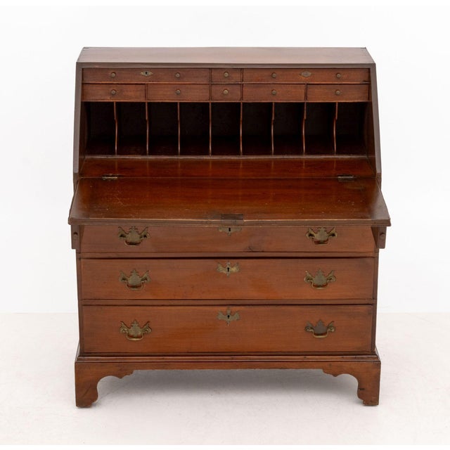 Chippendale Style Mahogany Slant Front Desk For Sale - Image 4 of 11