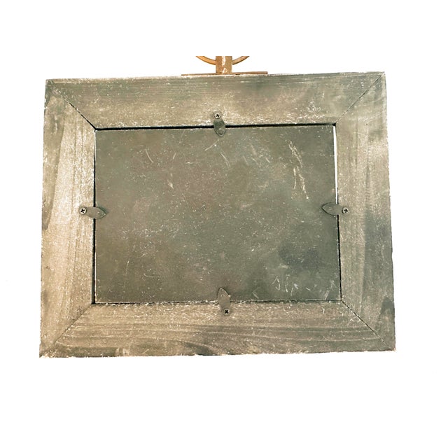 Pair of Distressed Grey Wood Picture Frames With Gilt Detail For Sale - Image 4 of 8