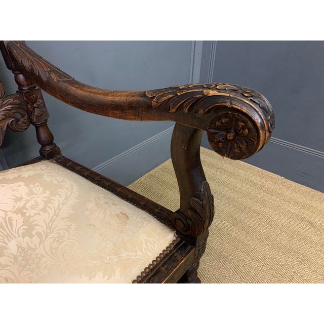 19th Century Carolean Walnut Settee, 1880 For Sale - Image 3 of 14