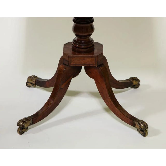 Brown Regency Rosewood Backgammon Games Table For Sale - Image 8 of 9