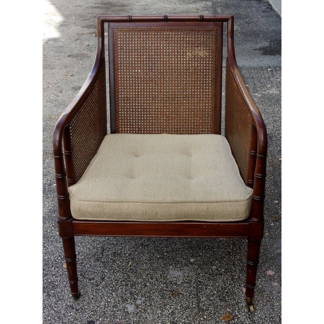 Hickory Faux Bamboo & Cane Club Chair Chairish