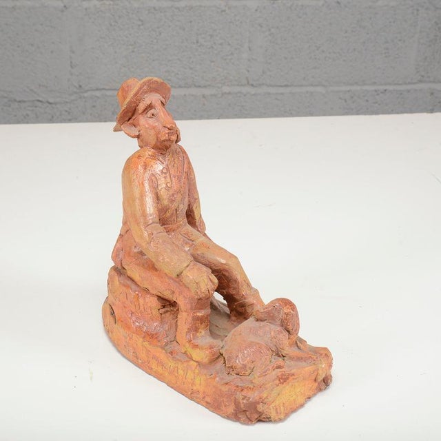 Inscribed Terracotta Sculpture, 1953 For Sale - Image 4 of 11