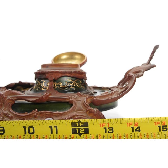 Antique 19th century Baroque Ceramic Inkwell For Sale - Image 9 of 9