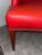 Description: An exceptionally striking mid-century modern style tub or barrel-back armchair upholstered in a vibrant...