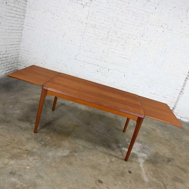 Mid 20th Century Vintage Scandinavian Modern Teak Extension Dining Table by Henning Kjaernulf for Vejle Stole Mobelfabrik For Sale - Image 5 of 13