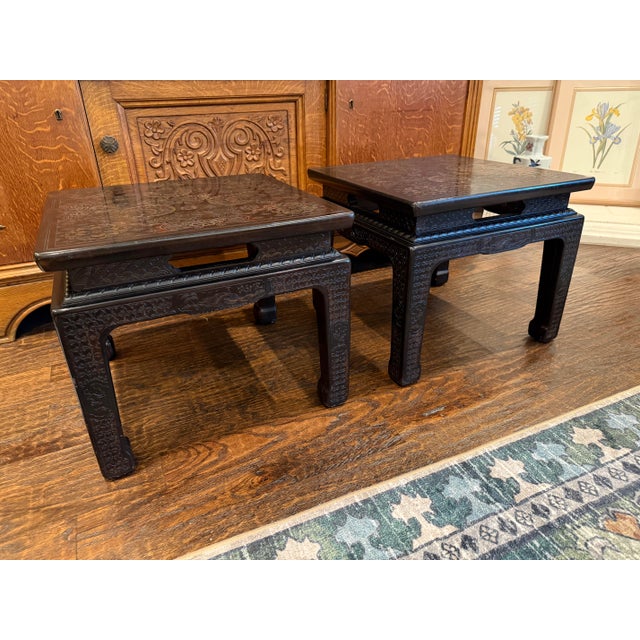 Authentic Pair of 1978 John Widdicomb Asian Modern End Tables Offered is an authentic matched pair of John Widdicomb Asian...